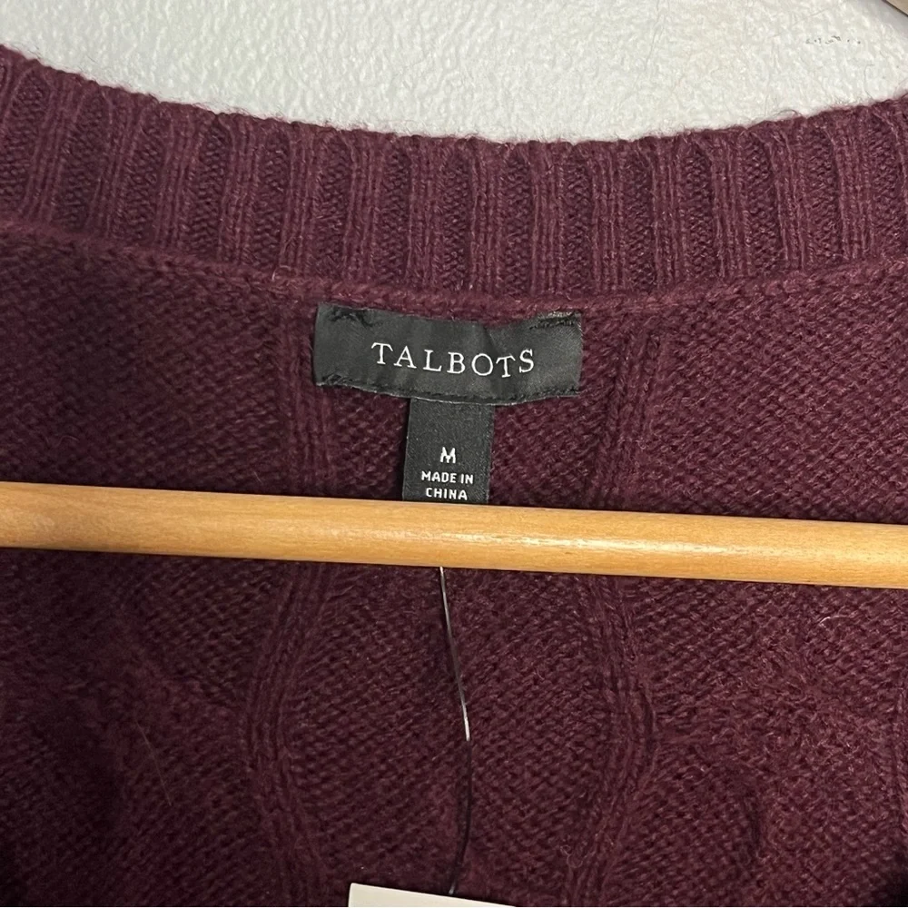 Talbots NWT Cable Knit Sweater Vest Size Medium Cotton Blend Old Money Layering - Picture 4 of 11